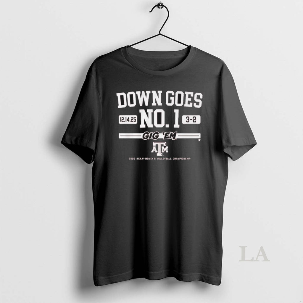 Original Texas Am Volleyball Down Goes No T-Shirts, Hoodie, Sweatshirt | PureTeeCo.com