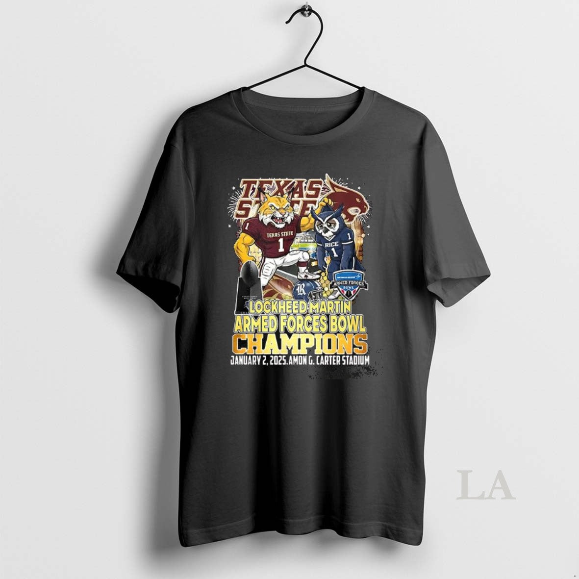 Original Texas State Bobcats Ncaa Lockheed Martin Armed Forces Bowl Champions 2026 Mascot T-Shirts, Hoodie, Sweatshirt