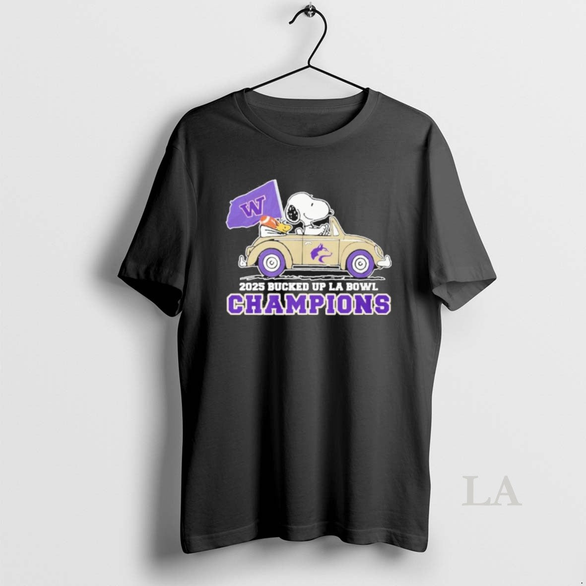 Original The Peanuts Driving Car X Washington Huskies La Bowl Champions T-Shirts, Hoodie, Sweatshirt | PureTeeCo.com