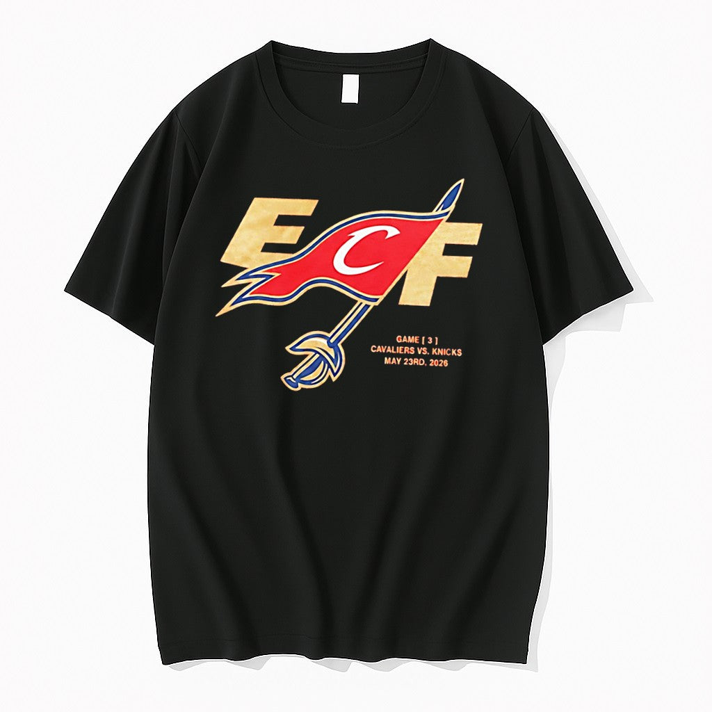 Original Travis Kelce Wearing Knicks Cavaliers Game 3 Ecf Flag Tee Tshirts Jpg