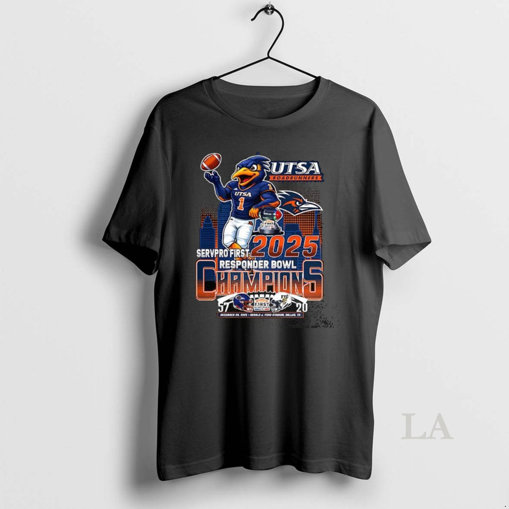 Original Utsa Roadrunners Servpro First Responder Bowl 2025 Trophy Mascot Skyline Final Score T-Shirts, Hoodie, Sweatshirt