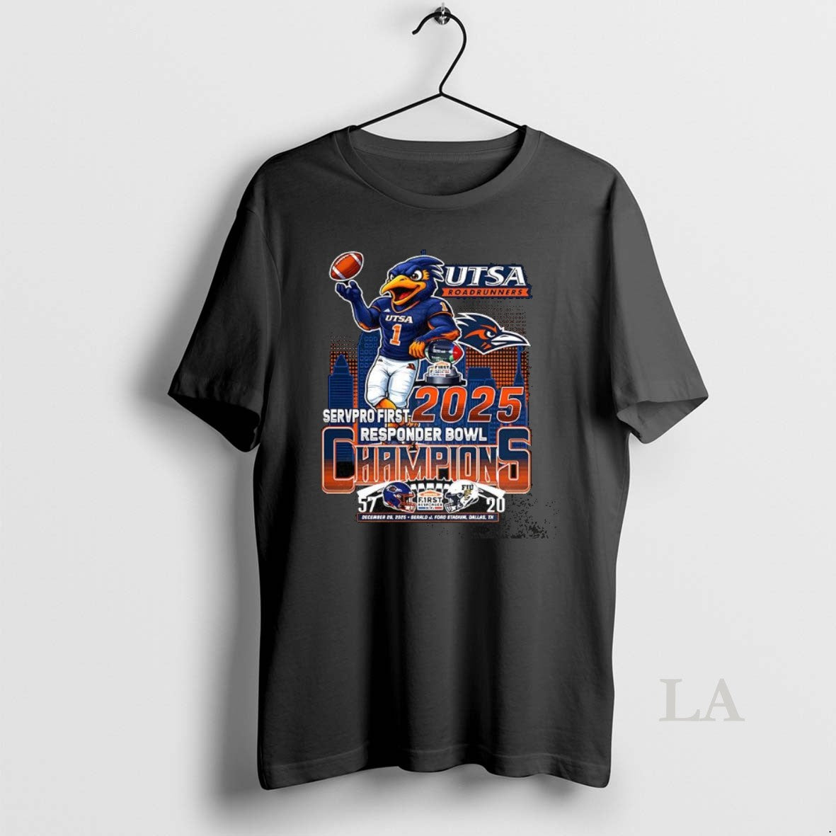 Original Utsa Roadrunners Servpro First Responder Bowl 2025 Trophy Mascot Skyline Final Score T-Shirts, Hoodie, Sweatshirt