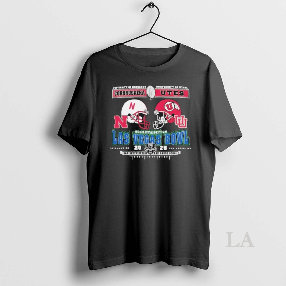 Original University Of Nebraska Vs University Of Utah 2025 Las Vegas Bowl Matchup Helmet T-Shirts, Hoodie, Sweatshirt
