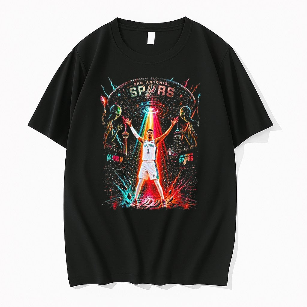 Original Victor Wembanyama San Antonio Spurs Ufo Alien Cityscape Tshirts Jpg