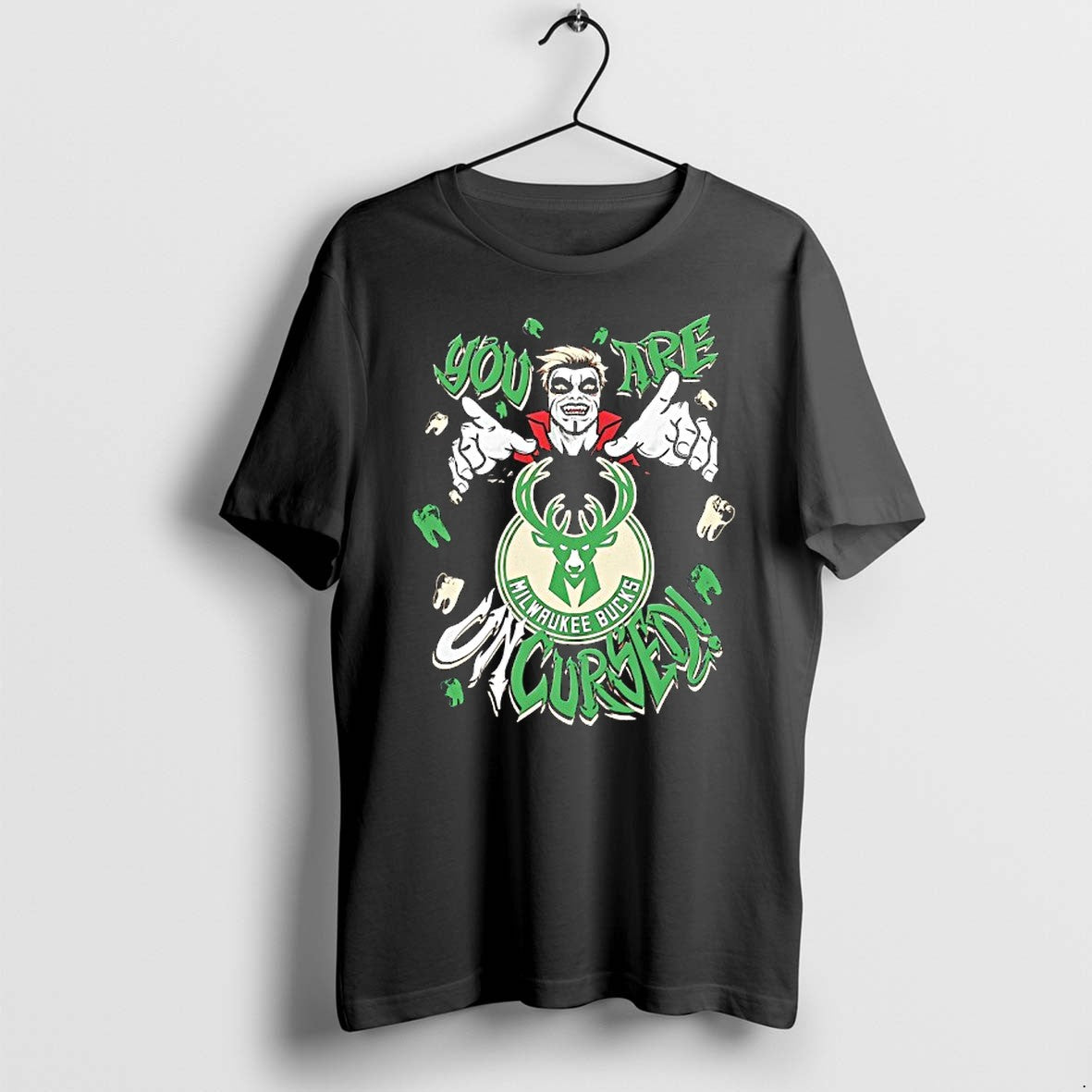 Original Wwe Drops Danhausen X Milwaukee Bucks You Are On Uncursed Wrestling Horror Crossover Tshirts