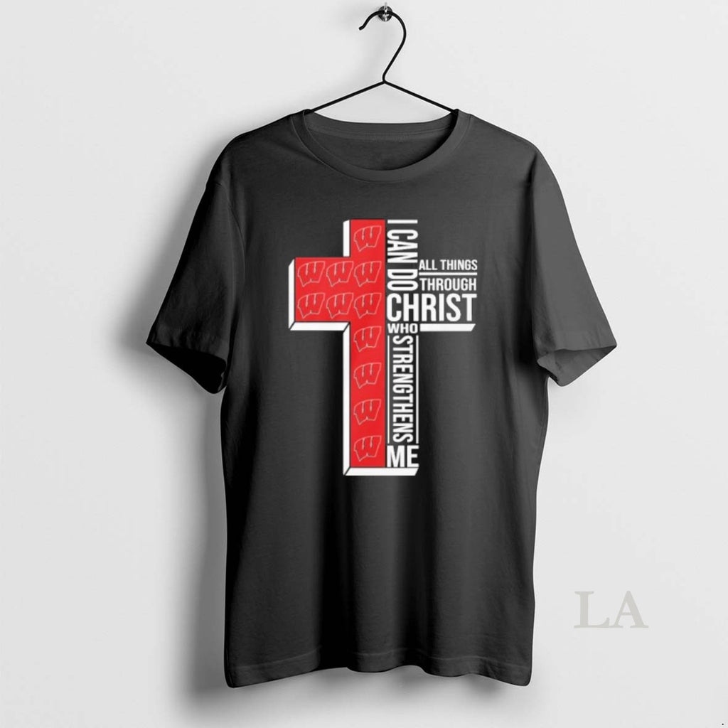 Original Wisconsin Basketball Logo I Can Do All Things Through Christ Who Strengthens Me T-Shirts, Hoodie, Sweatshirt