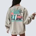 Oversized Beach Hoodie Surf Van Summer Sweatshirt with Catch Waves Not Feelings Graphic T-Shirts | PureTeeCo.com