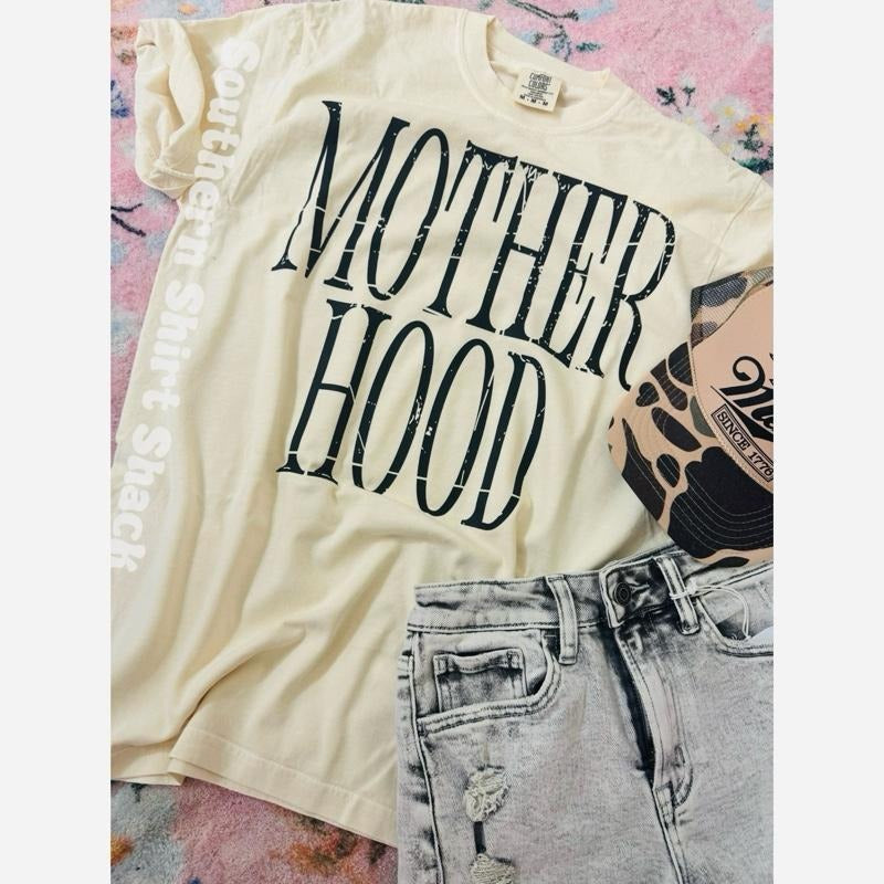 Oversized MotherHood T shirt  | Ivory comfort colors t shirt Hoodie, Sweatshirt | PureTeeCo.com
