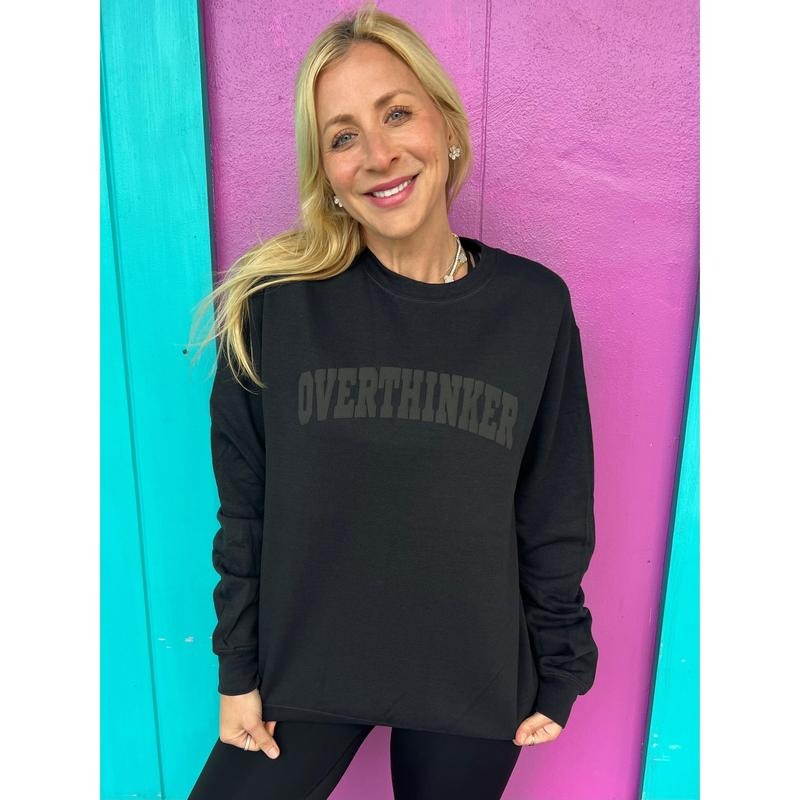 Overthinker Black Sweatshirt T-Shirts, Hoodie | PureTeeCo.com