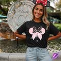 PINK GLITTER BOW HEAD TEE Hoodie, Sweatshirt | PureTeeCo.com (Image 1)