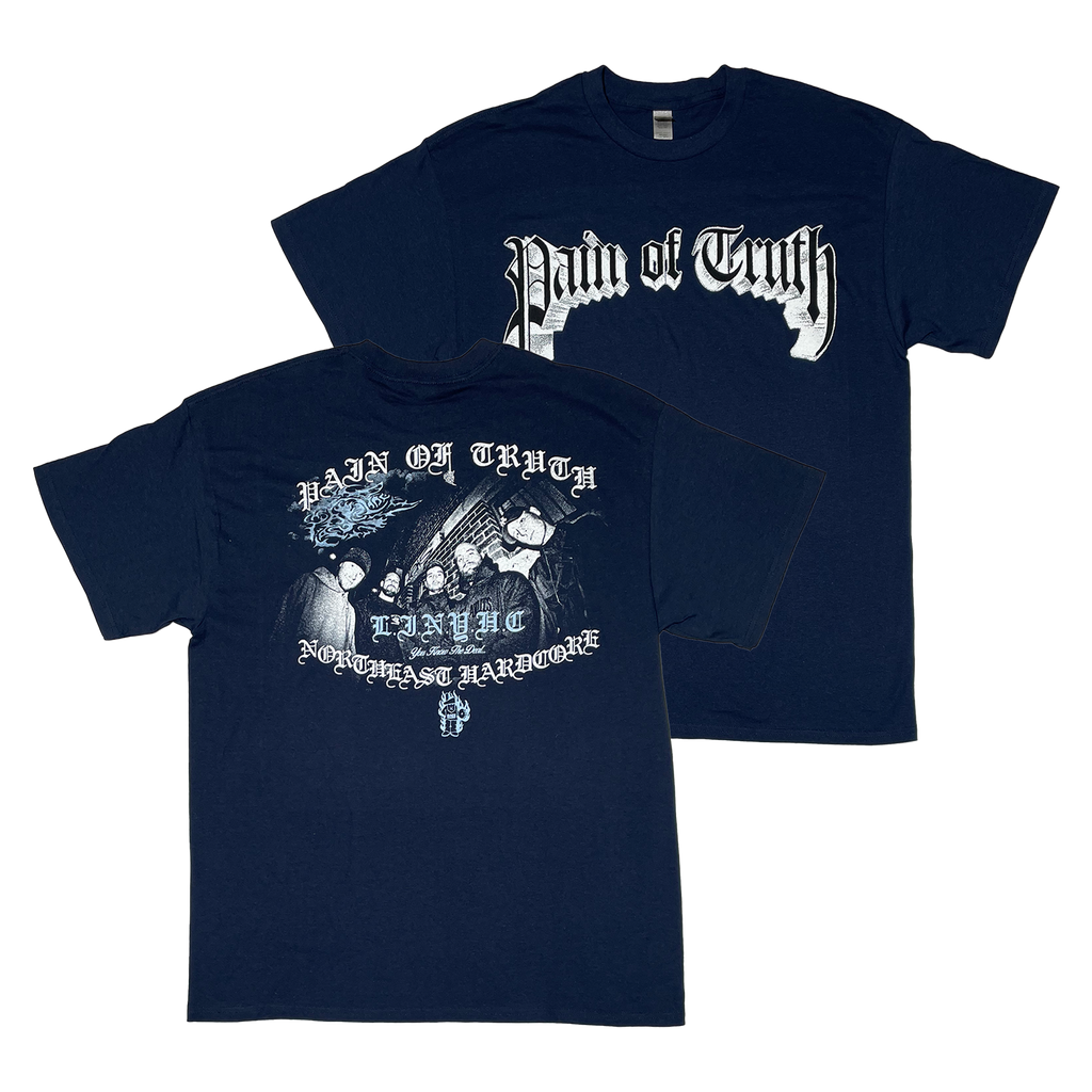 Pain of Truth - Navy Blue Logo T-Shirt Hoodie, Sweatshirt | PureTeeCo.com (Image 1)