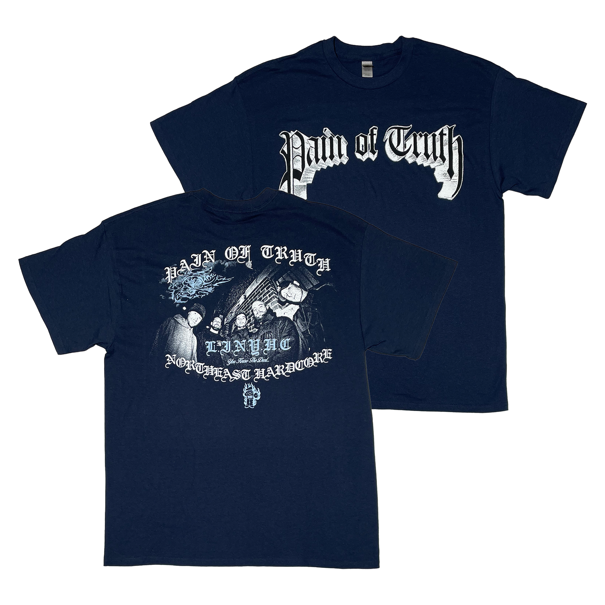 Pain of Truth - Navy Blue Logo T-Shirt Hoodie, Sweatshirt | PureTeeCo.com (Image 1)