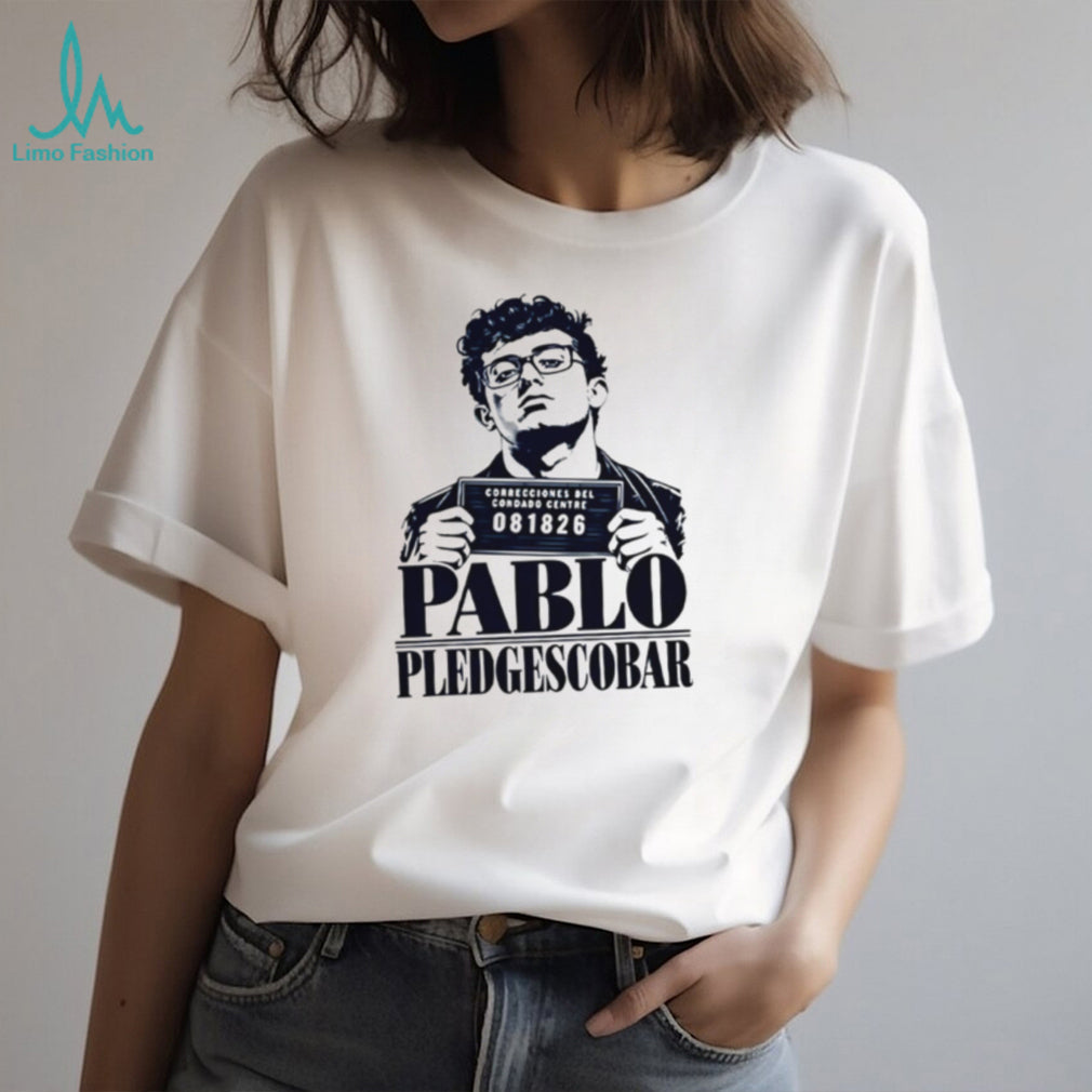 Pablo Pledgescobar White Out mugshot shirt
