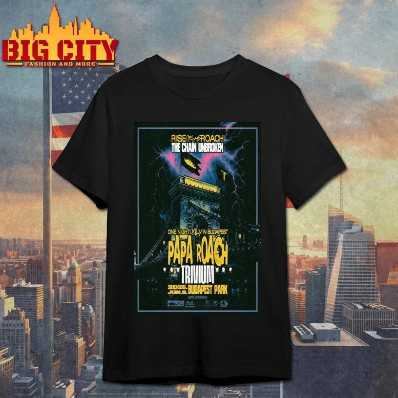 Papa Roach June 9th 2026 Budapest Tour Poster shirt