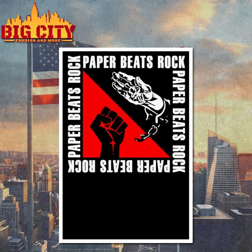 Paper Beats Rock Red And White Shirt