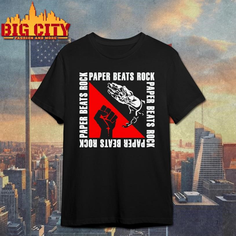 Paper Beats Rock Red And White Shirt