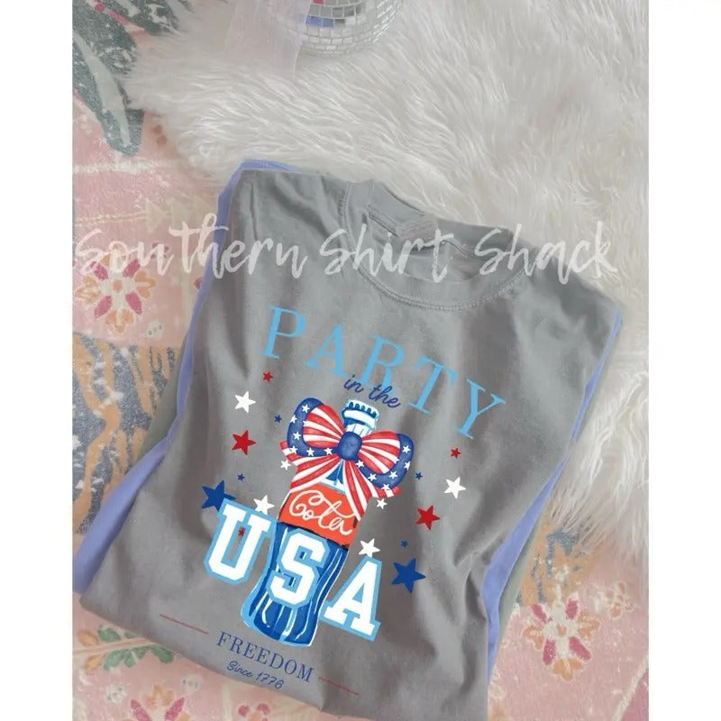 Party in the USA Cola T shirt  | granite comfort colors t shirt Hoodie, Sweatshirt | PureTeeCo.com