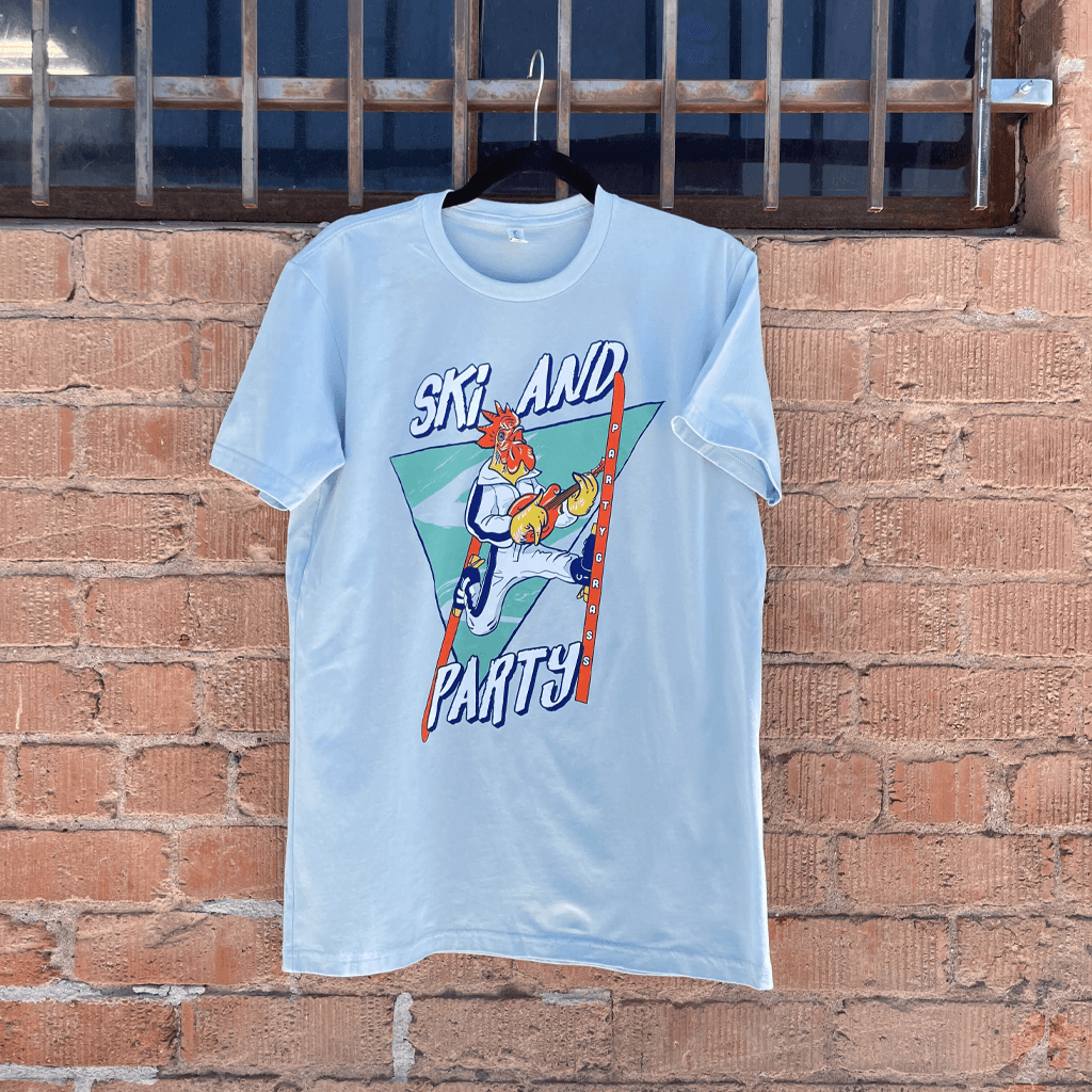 Ski & Party Blue T-Shirt Hoodie, Sweatshirt | PureTeeCo.com (Image 4)