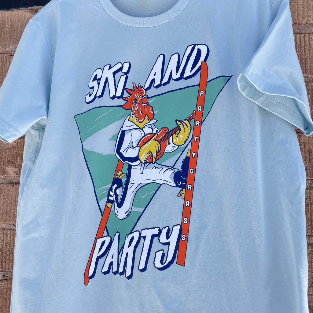 Ski & Party Blue T-Shirt Hoodie, Sweatshirt | PureTeeCo.com (Image 5)