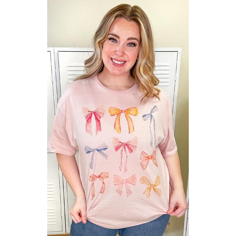 Pastel Bow Graphic T-Shirt Hoodie, Sweatshirt | PureTeeCo.com