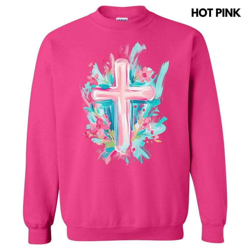 Pastel Brushstroke Cross Sweatshirt 'NLB' T-Shirts, Hoodie | PureTeeCo.com