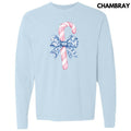 Pastel Candy Cane Long Sleeve Comfort Colors T-Shirt 'NLB' Hoodie, Sweatshirt | PureTeeCo.com