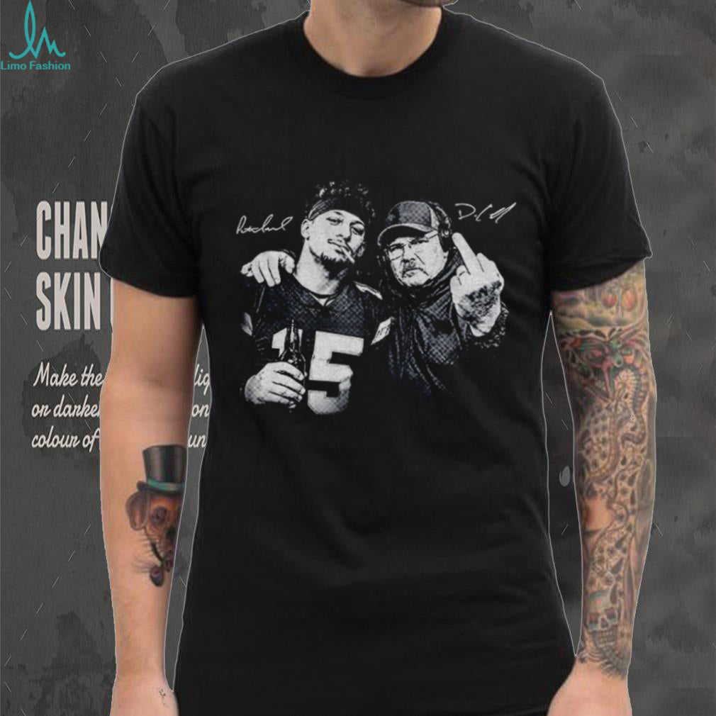 Patrick Mahomes Andy Reid Middle Finger Drinking Beer KC Chiefs Football Vintage shirt