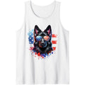 Patriotic Black German Shepherd Dog American Flag Watercolor Tank Top made in USA T-Shirts, Hoodie, Sweatshirt