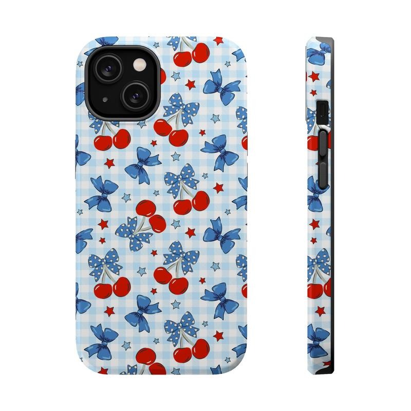 Patriotic Cherry Phone Case Mag Safe Compatible Magnetic Tough Cases T-Shirts, Hoodie, Sweatshirt | PureTeeCo.com