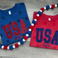 Patriotic Coquette Bow USA Glitter Tee Hoodie, Sweatshirt | PureTeeCo.com