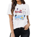Patriotic Shirts for Women 4th of July Independence Day T-Shirt Red White and Blue Letter Cute Dog Short Sleeve T-Shirts...
