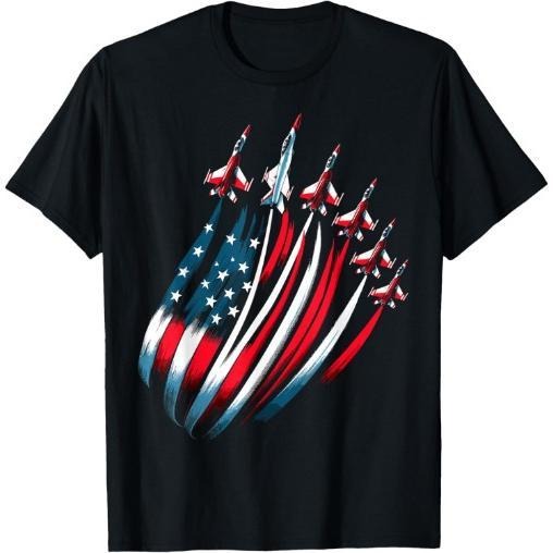Patriotic USA Flag Fighter Jets Boys 4th of July T-Shirt Made in USA Hoodie, Sweatshirt | PureTeeCo.com