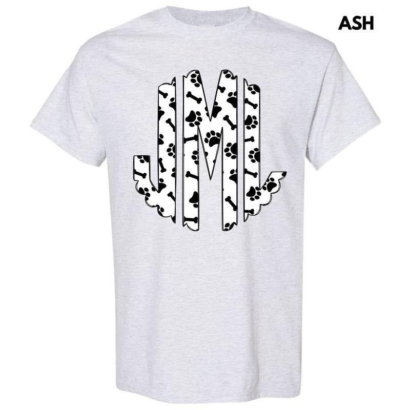 Paws & Bones Monogram Gildan Short Sleeve T-Shirt 'NLB' Hoodie, Sweatshirt | PureTeeCo.com