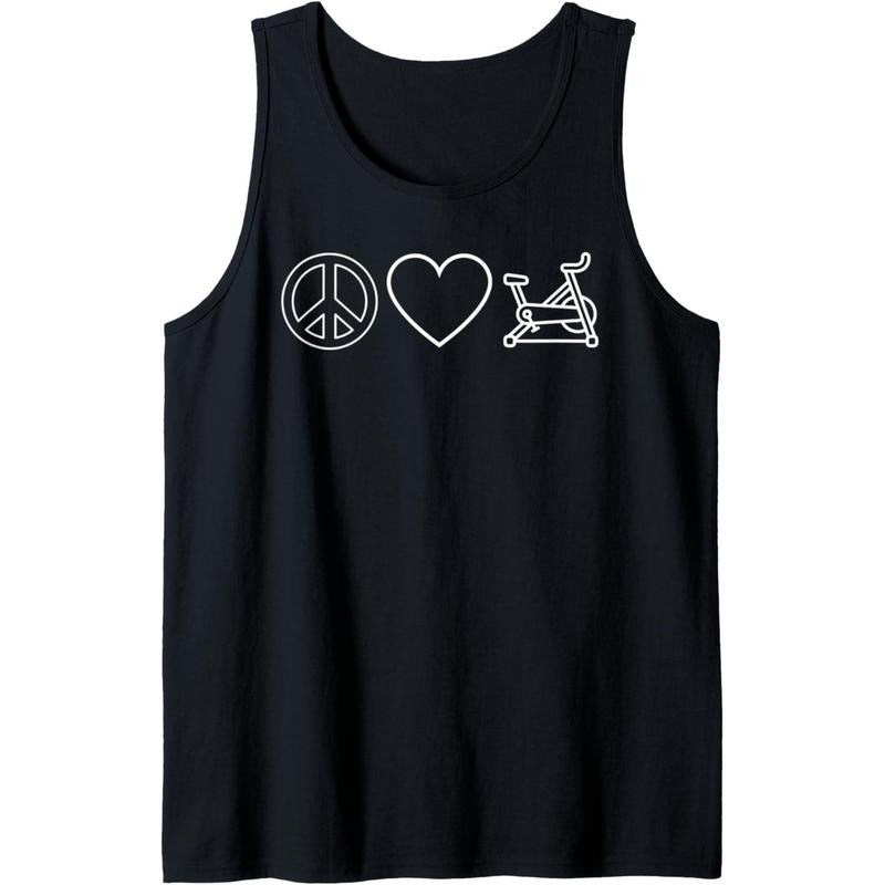 Peace Love Spin Heart Funny Spin Class Spinning Cycling Gym Tank Top Made in USA T-Shirts, Hoodie, Sweatshirt | PureTeeCo.com