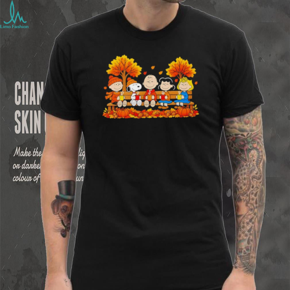Peanuts Autumn Bench Season Pumpkin shirt
