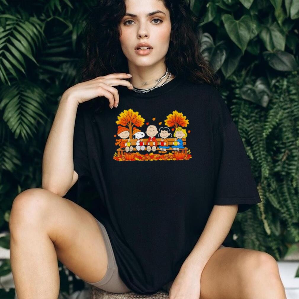 Peanuts Autumn Bench Season Pumpkin shirt