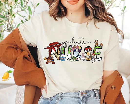 Pediatric Nurse Toy Story Shirtpediatric Nurse Gift Peds Nurse T-shirt Cute Christmas Nurse Tee Picu Pediatric Nurse Holiday Nurse Tee TK43GN