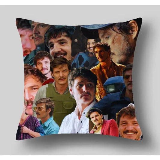 Pedro Pascal Photo Collage Pillow Case Christmas Decoration Pedro Pascal Bedding Custom Pillow Christmas Pillow Pedro Pascal Birthday Gift