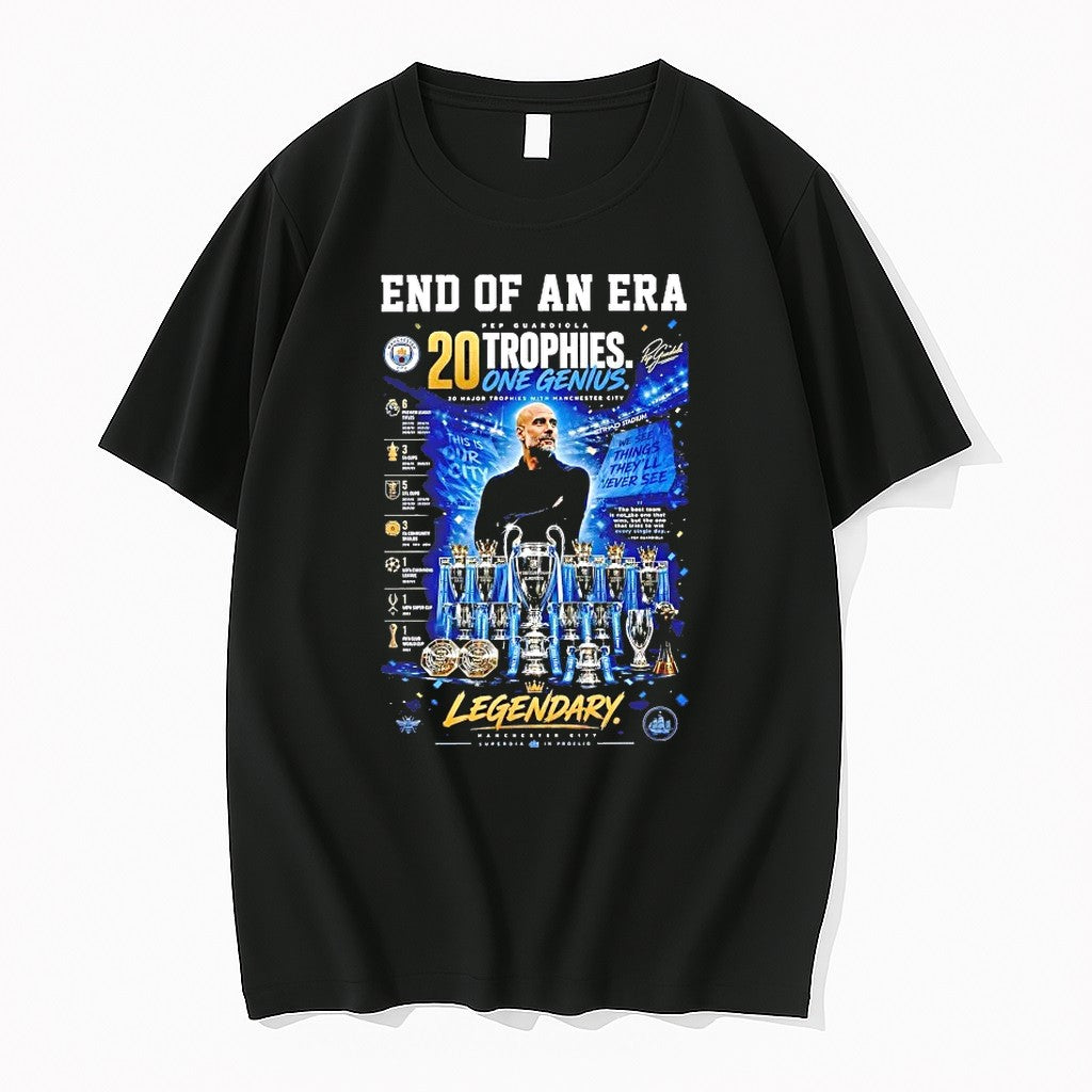 Pep Guardiola Manchester City End Of An Era 20 Trophies One Genius Tshirts Sweater