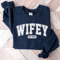 Personalize Wifey Est Sweatshirt, Engagement Shirt, Bridal Shower Gift, Gift for Bride, Personalized Bridal Gift, New...