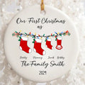 Personalized First Christmas Ornament, First Christmas as Family Ornament, First Christmas as Family Of 4 Ornament, First...