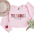 Personalized Valentine's Sweatshirt with Heart, Valentines Sweatshirt for Women with Initial on Sleeve, Custom Name...