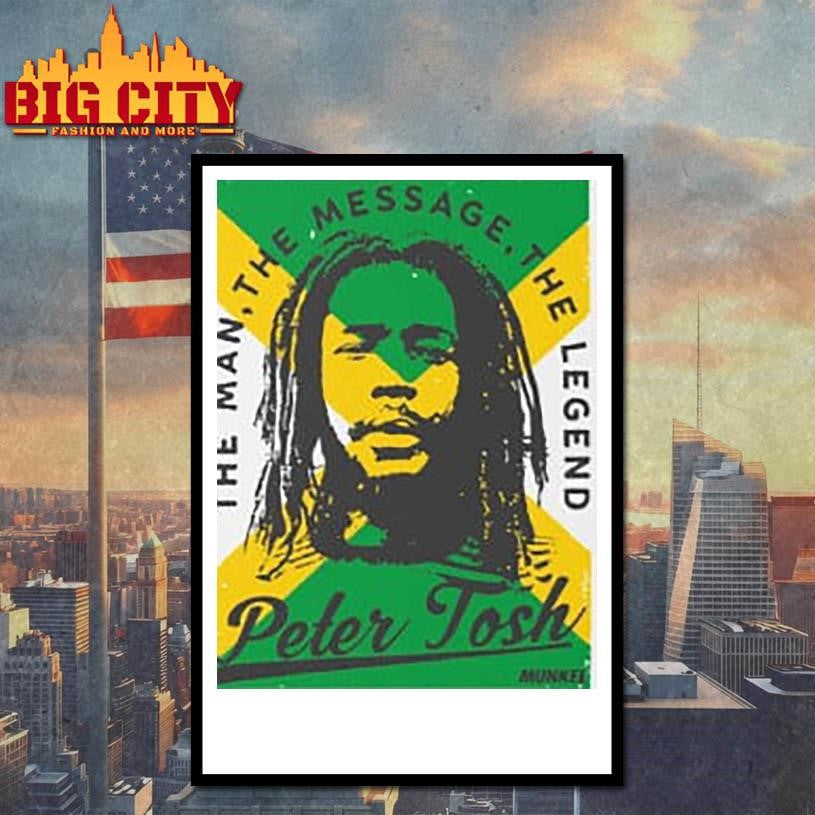 Peter Reggae Tosh The Man The Message The Legend Classic T Shirt Bunny Wailer Shirt