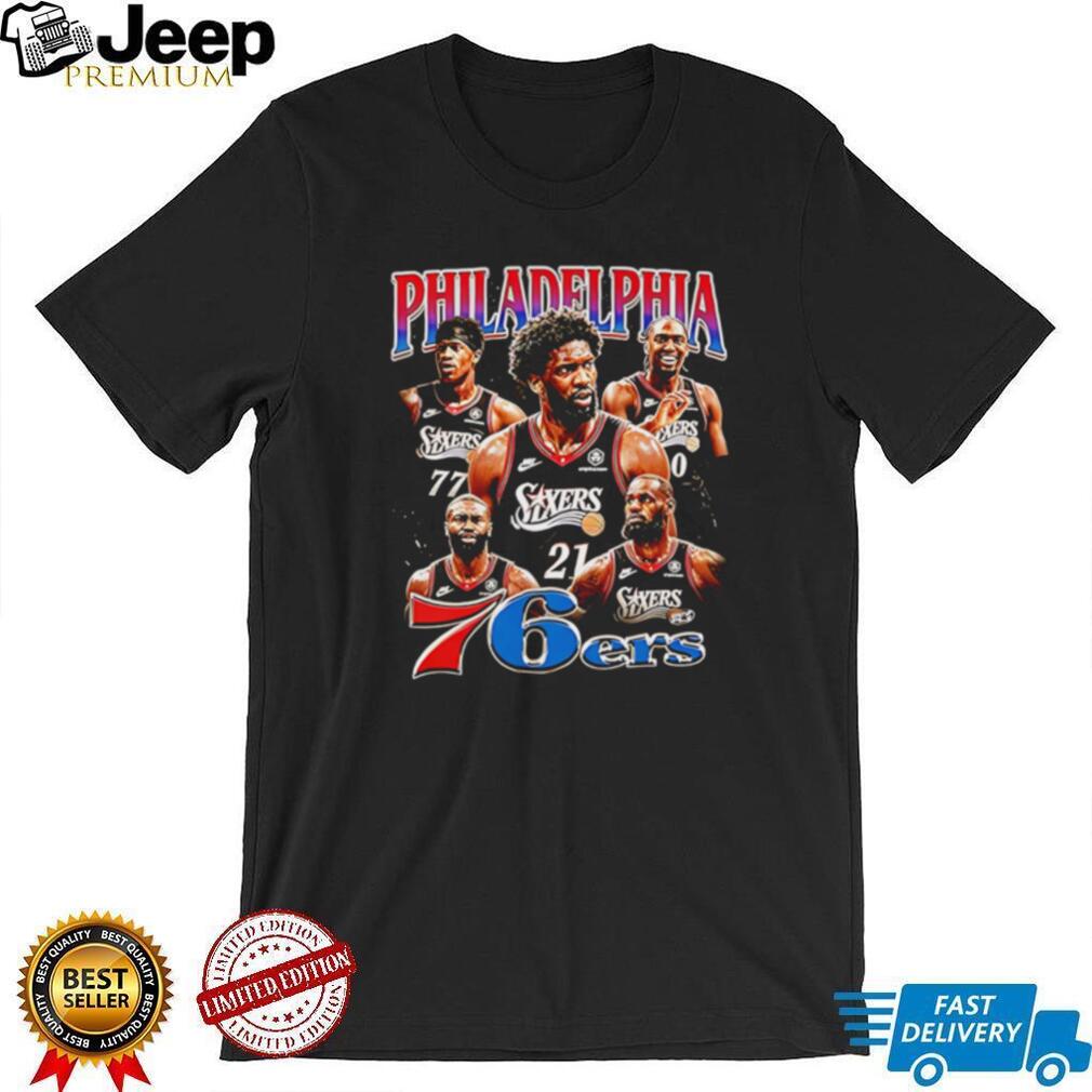 Philadelphia 76ers Collage Featuring Joel Embiid and LeBron James shirt