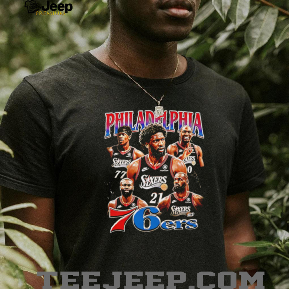 Philadelphia 76ers Collage Featuring Joel Embiid and LeBron James shirt