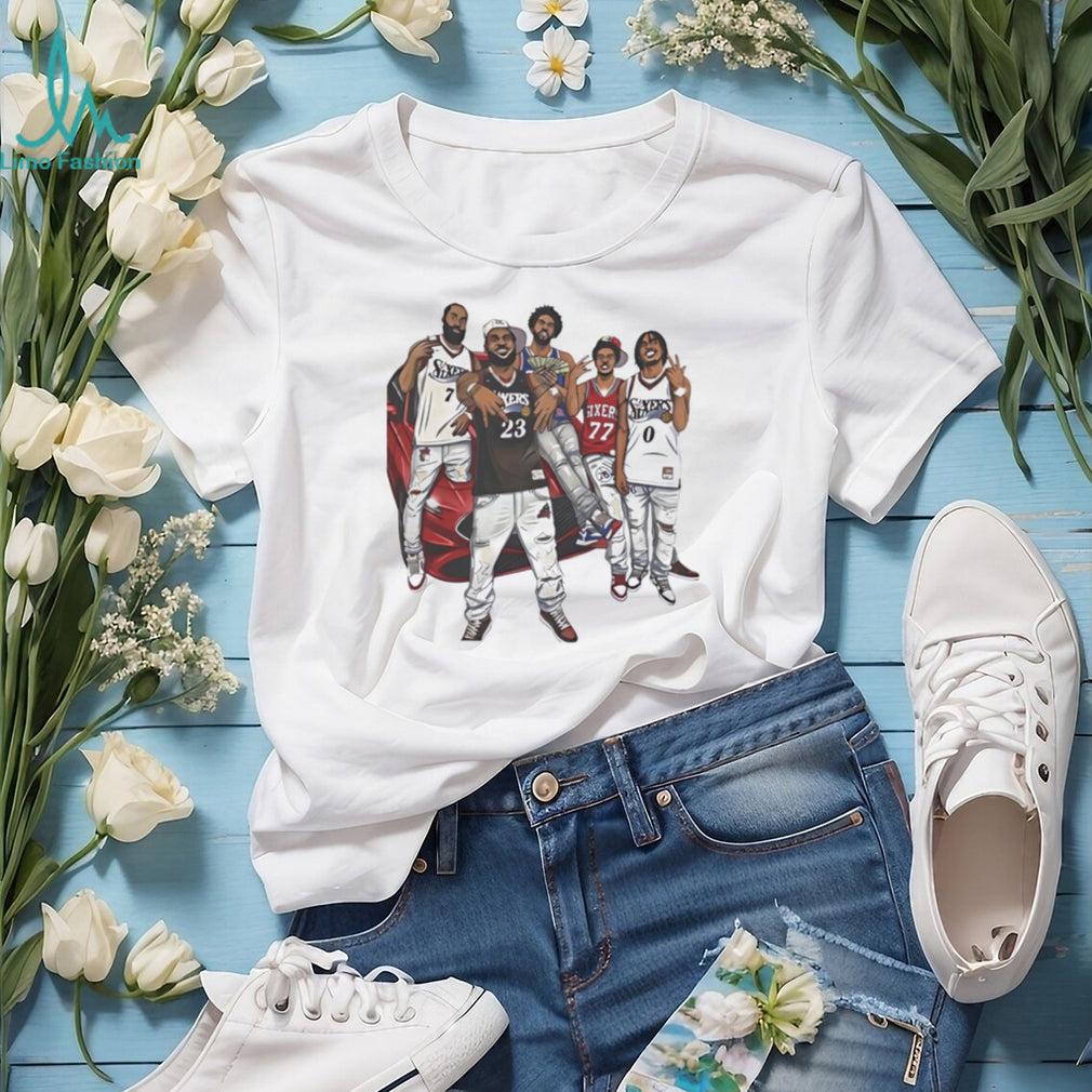 Philadelphia 76ers Sixers Starting 5 SWAG team illustration shirt