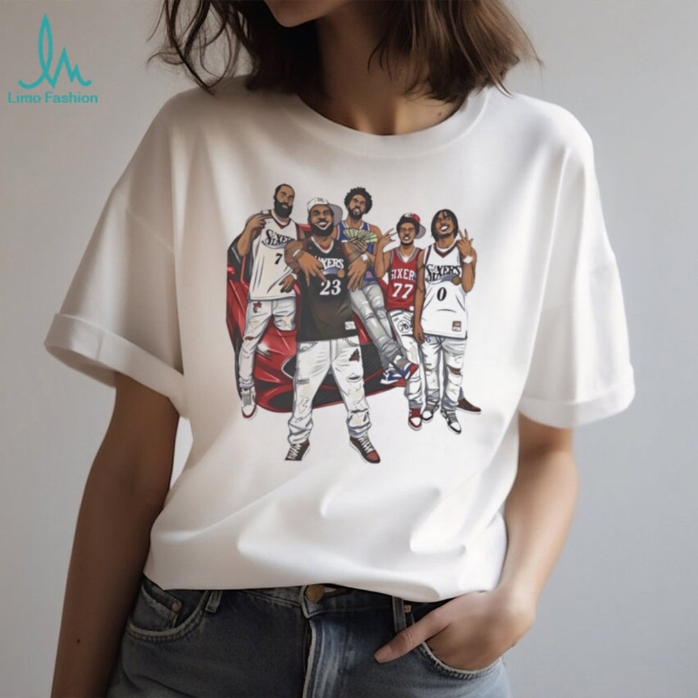 Philadelphia 76ers Sixers Starting 5 SWAG team illustration shirt
