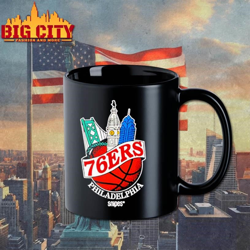 Philadelphia 76ers Snipes Benjamin Franklin Bridge and Philadelphia City Hall Tower shirt