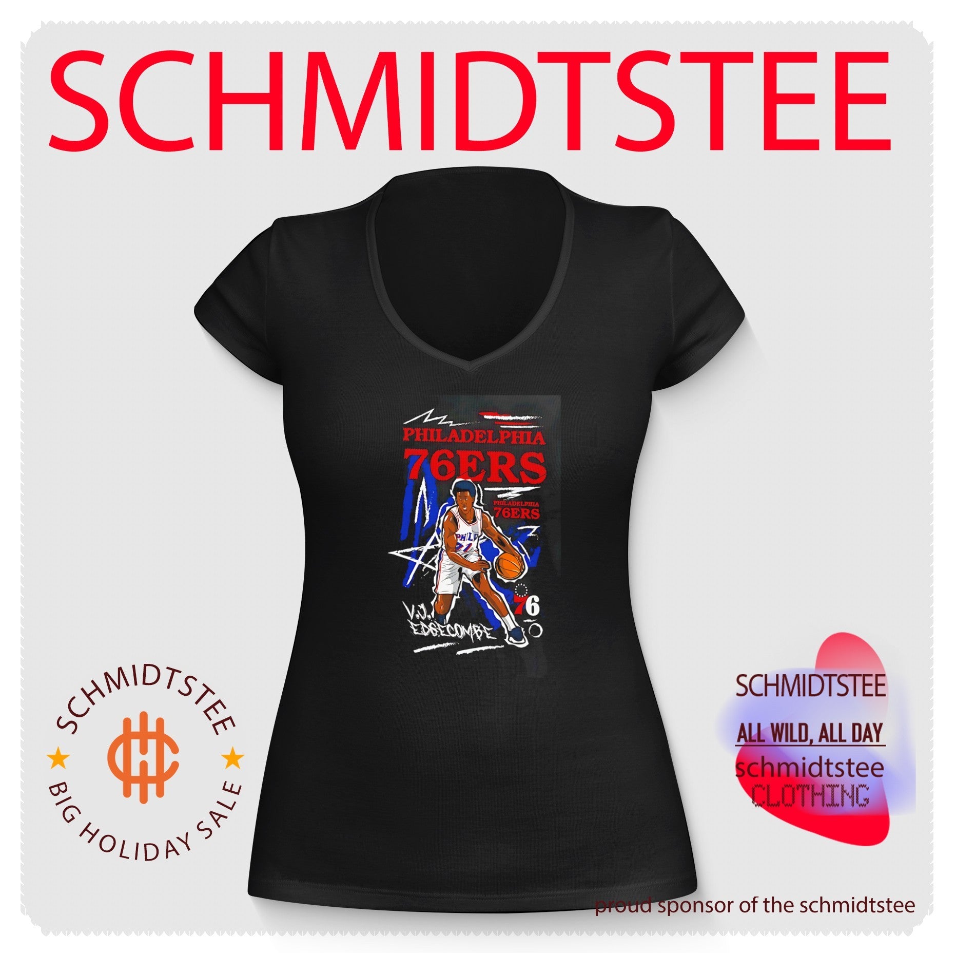 Philadelphia 76ers VJ Edgecombe comic style shirt