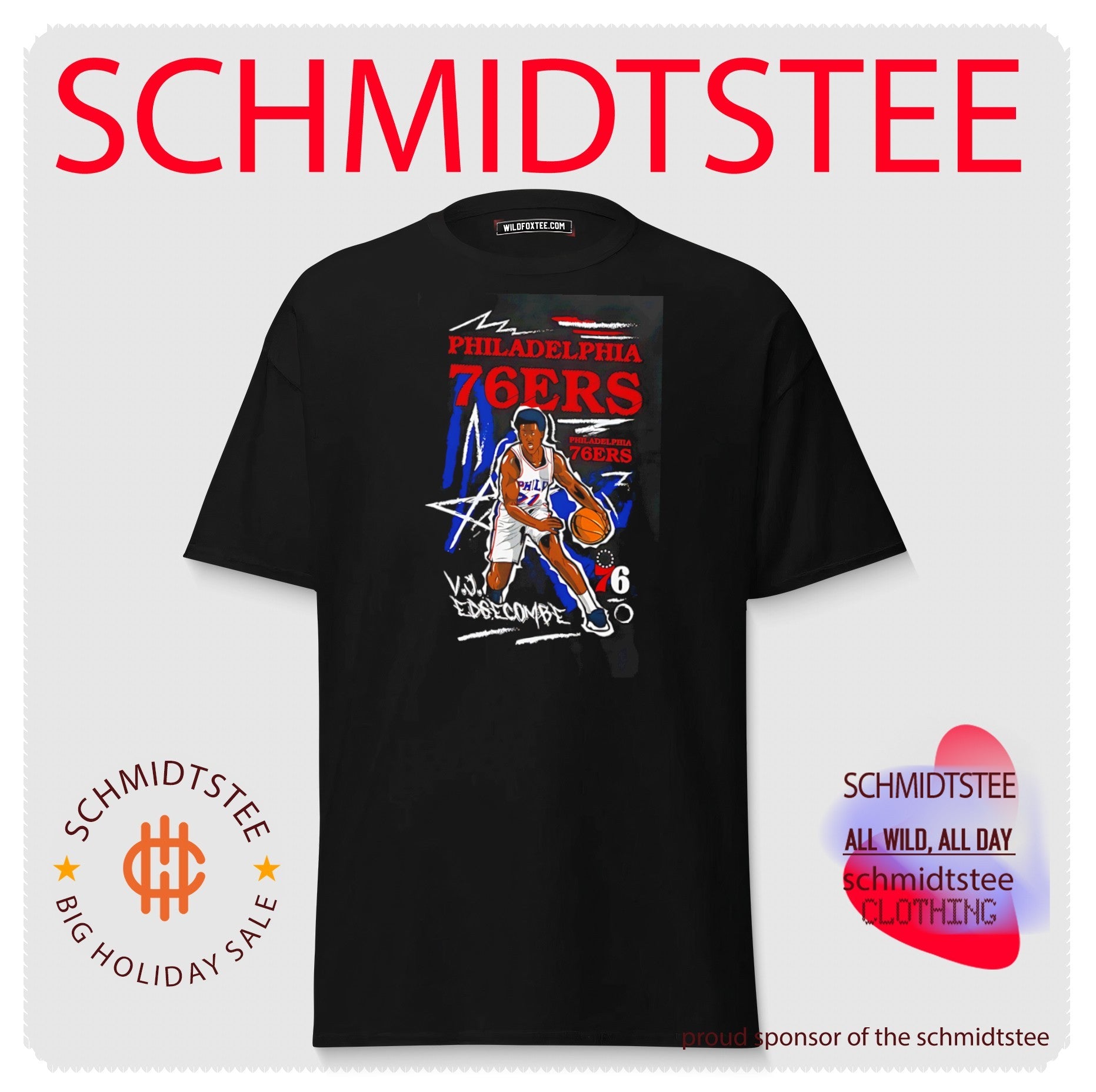 Philadelphia 76ers VJ Edgecombe comic style shirt